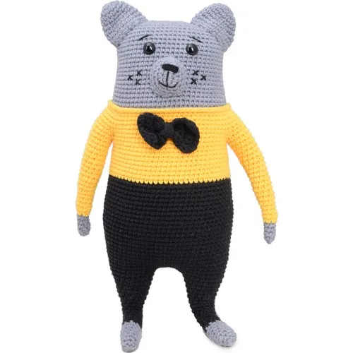 Amigurumi Organic Handmade Mesh Toy Mr. Cat 29 cm