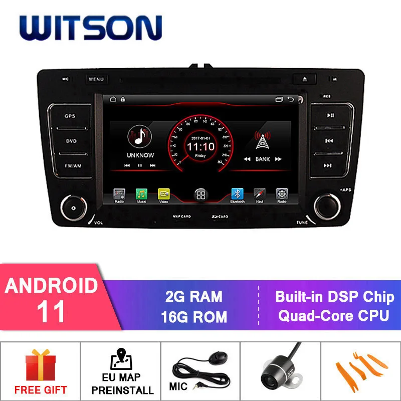 WITSON Android 11 AUTO CAR RADIO DVD NAVIGATION FOR SKODA OCTAVIA  CAR DVD MIRROR LINK/ 16GB Inand /DVR/DAB/Mirror Link/1080P