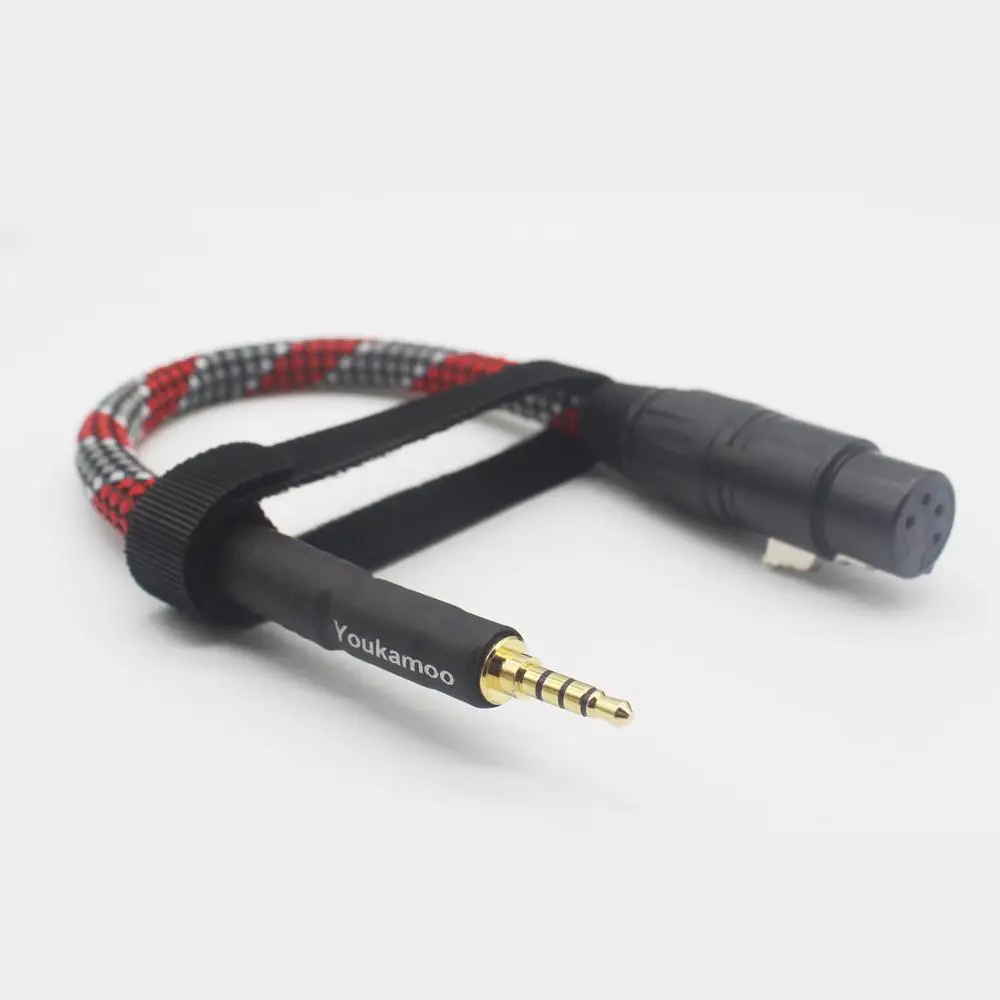 Cable adaptador de auriculares balanceados XLR hembra de 3,5mm, 4 polos a 4 pines, 20CM (macho a hembra)