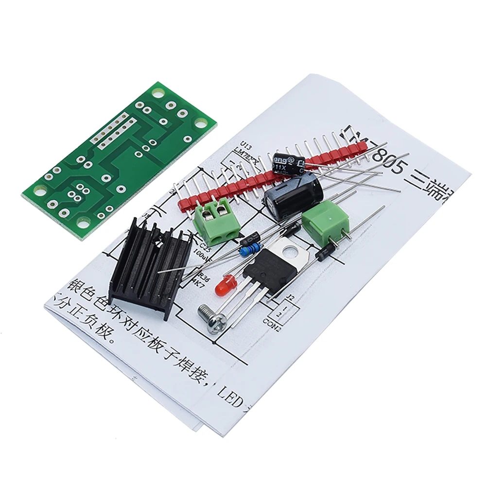 DIY KIT LM7805 L7805 DC/AC Three Terminal Voltage Regulator Power Supply Module 5V 6V 9V 12V Output Max 1.2A