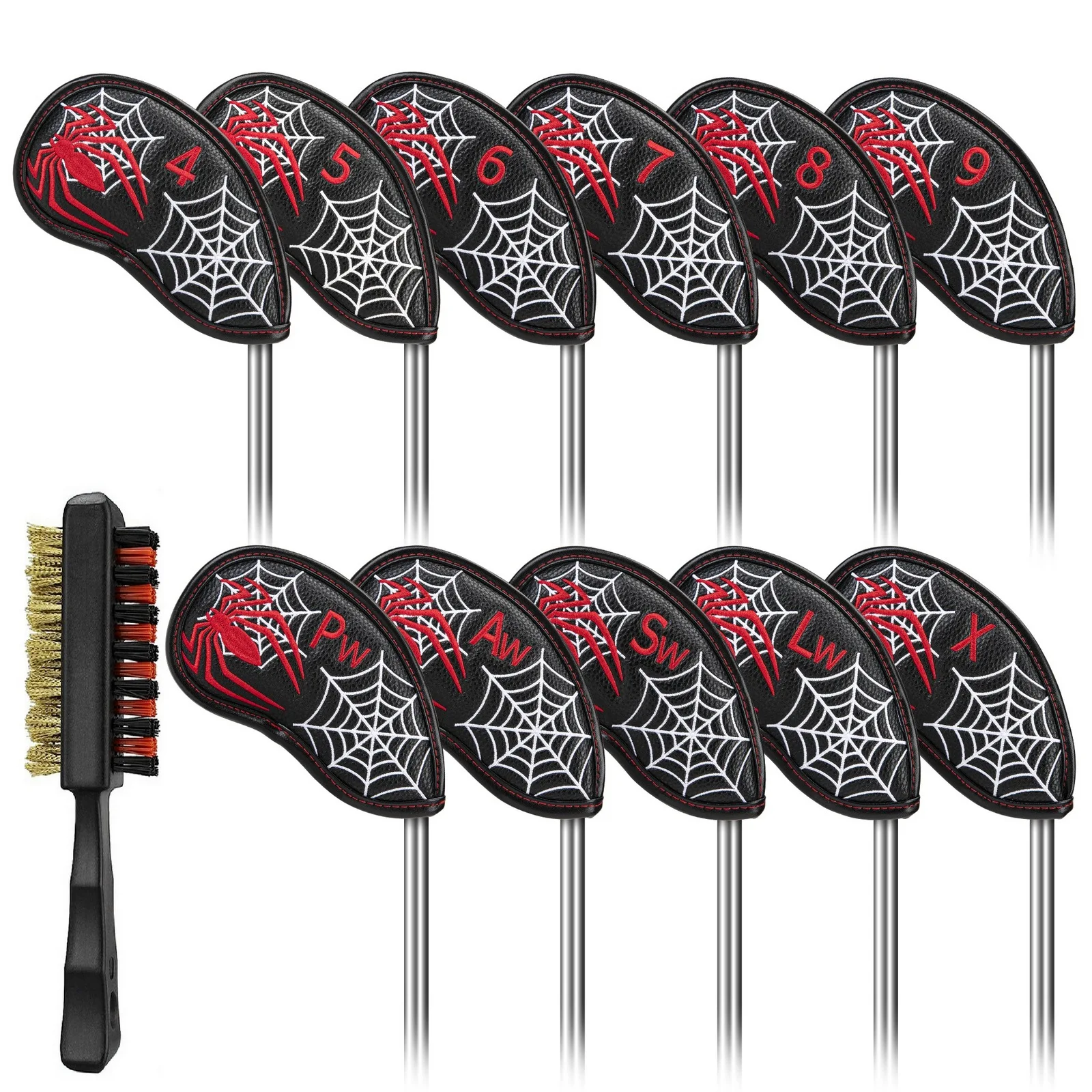 11pcs Golf Head Covers Irons Set Club Protection Headcovers 4-9 A/L/P/SW