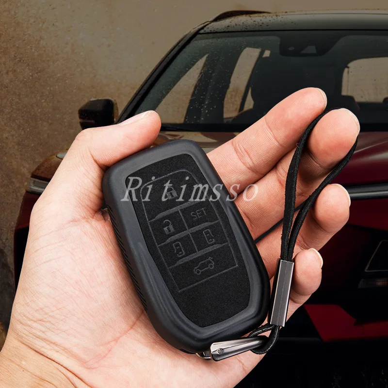 Tpu+Leather Car Key Case Cover Shell for Toyota 86 Alphard VELLFIRE PREVIA RAV4 Hilux Fortuner Land Cruiser Innova Camry