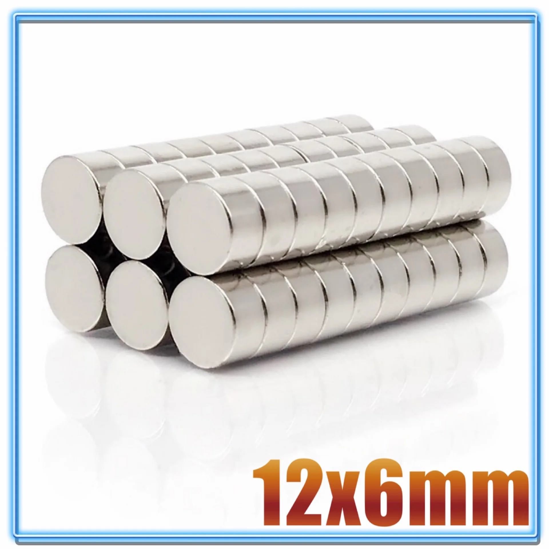 Aimant surpuissant rond N35 12x5/12x6mm en néodyme, disque magnétique à base de terres rares