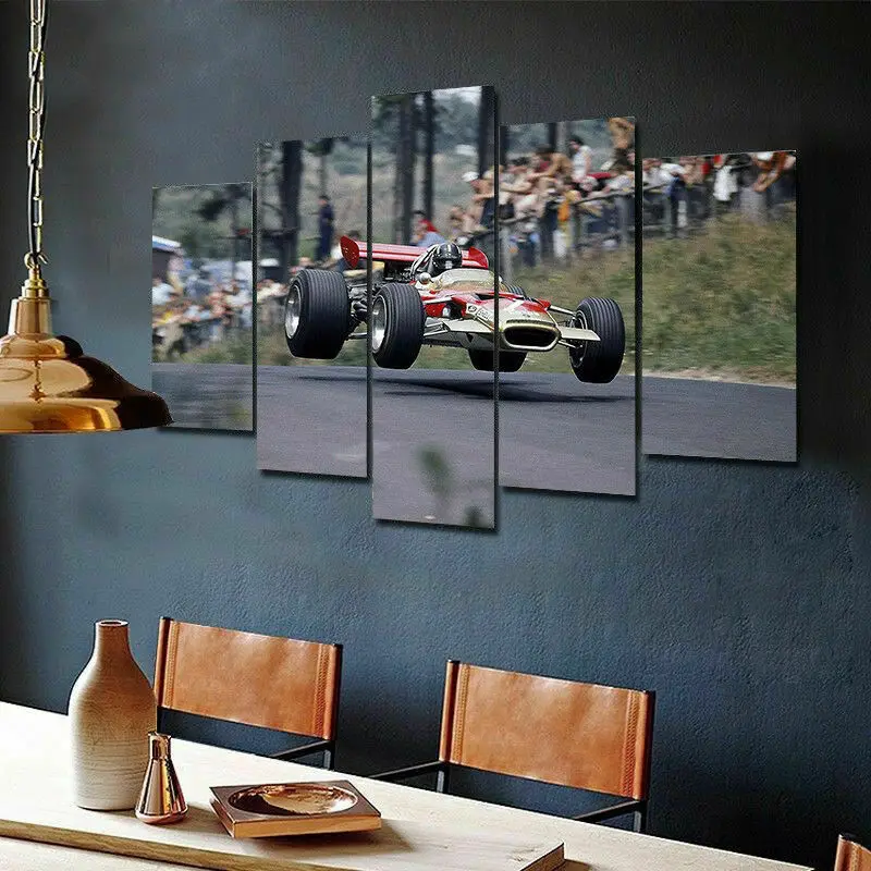 

No Framed Canvas 5Pcs Vintage F1 Formula 1 Car Modern Wall Art Posters Pictures Home Decor Paintings for Living Room Decorations