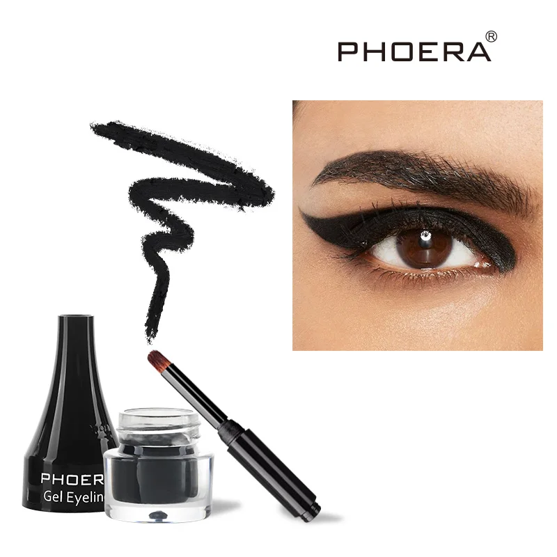 PHOERA 10Colors Eyeliner Gel Matte Long Lasting Waterproof White Gold Purple Eyeliner Pen Cream For Eyeshadow With Brush TSLM1