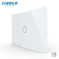 New Livolo US/AU Fashion Electrical Touch Screen Switches 1 Gang 2 Way Wall Light Switch Tempered Crystal Glass Panel,110V-240V