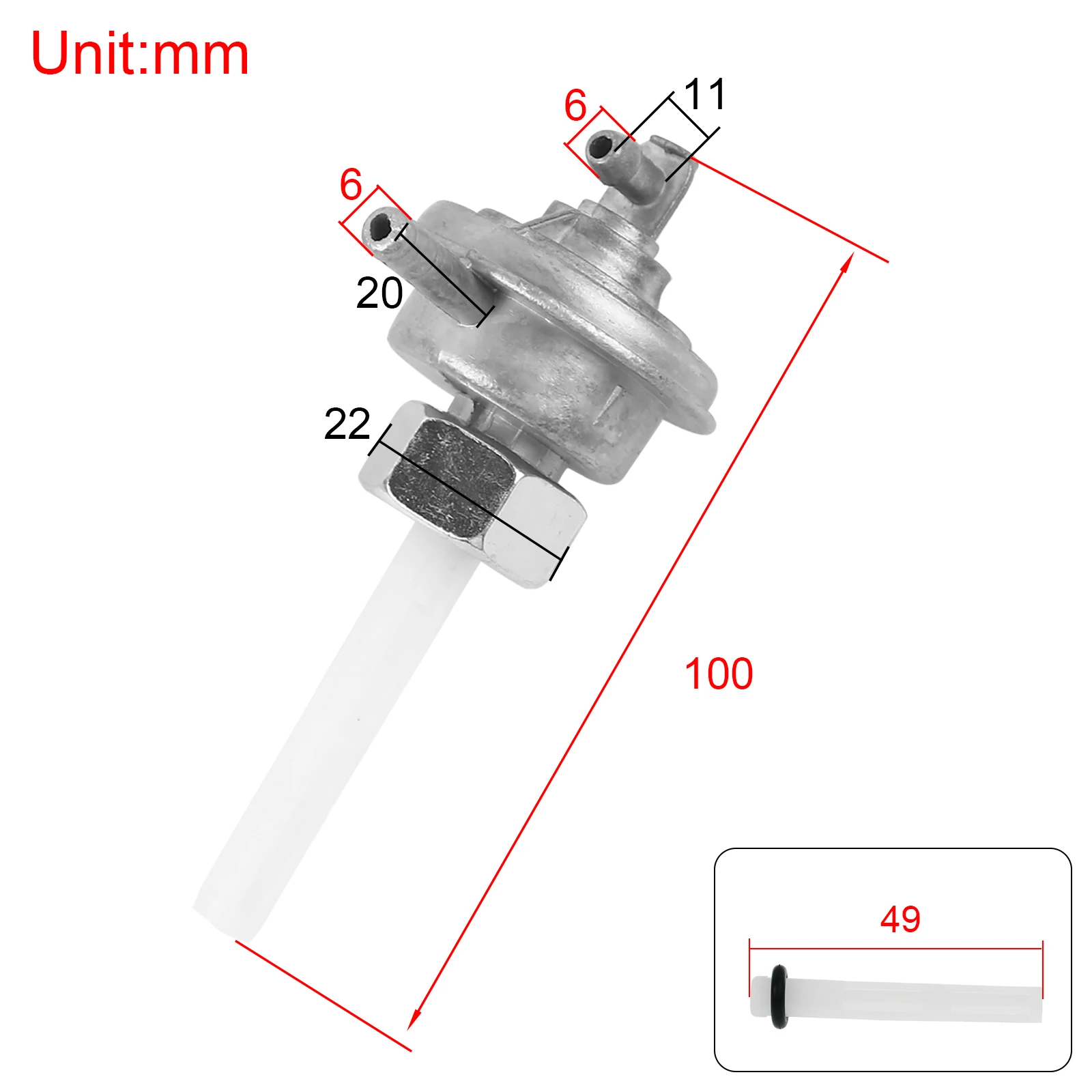 Gas Fuel Pump Fuel Tap Petrol Petcock Valve for Honda Elite 50 80 150 250 NQ50 SA50 CH80 CH150 GY6 49cc 50cc 125cc 150cc Scooter