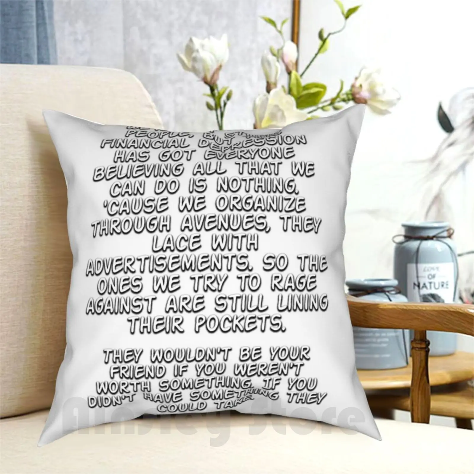 Jeff Rosenstock-Festival Song Quote Pillow Case Printed Home Soft DIY Pillow cover Music Punk Jeff Rosenstock Worry