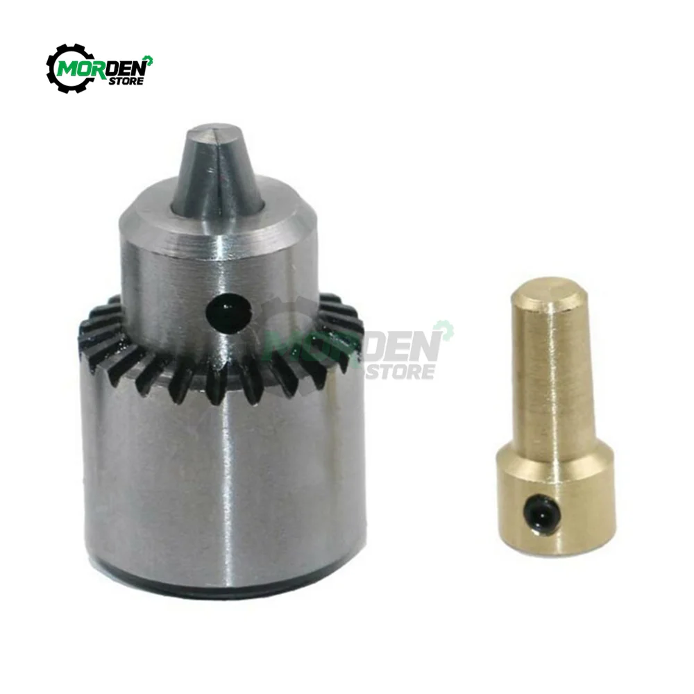 Micro Motor Drill Chuck Clamping Range 0.3-4mm Taper Mounted Drill Chuck With Chuck Key 3.17mm Brass Electric Motor Shaft Tools