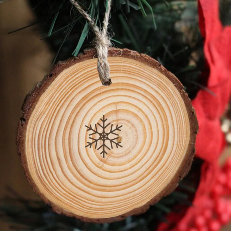 

Snowflake Ornament Christmas Walnut Wood Christmas Tree Decorations Simple Christmas Decor Fall Decor