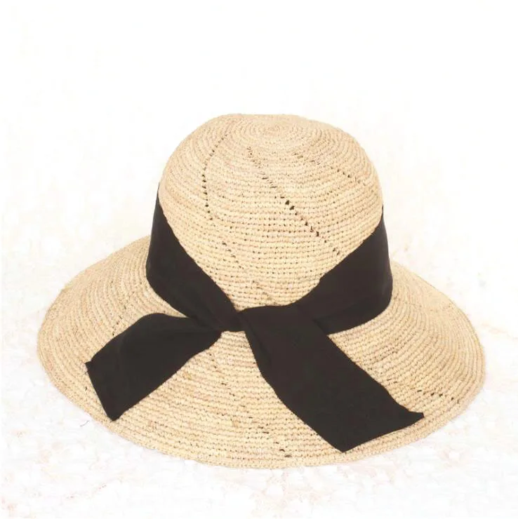 2024 Summer paper straw hat handmade raffia hat bowtie women's hat cool nice hats for women sun hat beach high quality straw hat