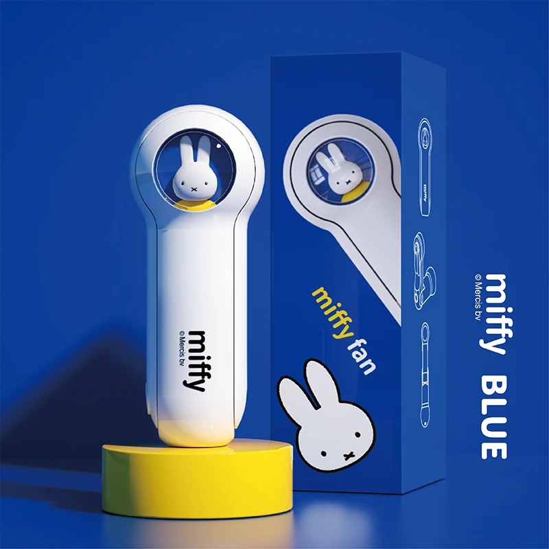 MIPOW e Miffy Handheld Ventilador Portátil Dobrável, Mini Ventilador, Carregamento USB, Power Bank, Pocket Fan, Multi Função, Desktop
