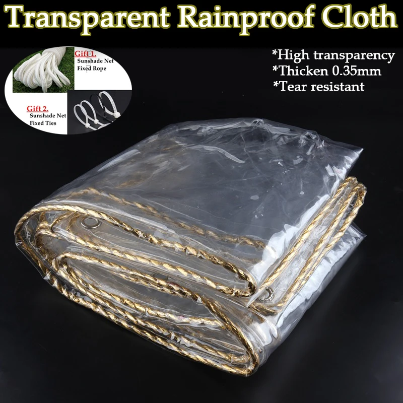 

Thickness 0.35mm Transparent PVC Rainproof Cloth Outdoor Pavilion Tarpaulin Balcony Bonsai Succulent Plants Waterproof Cover