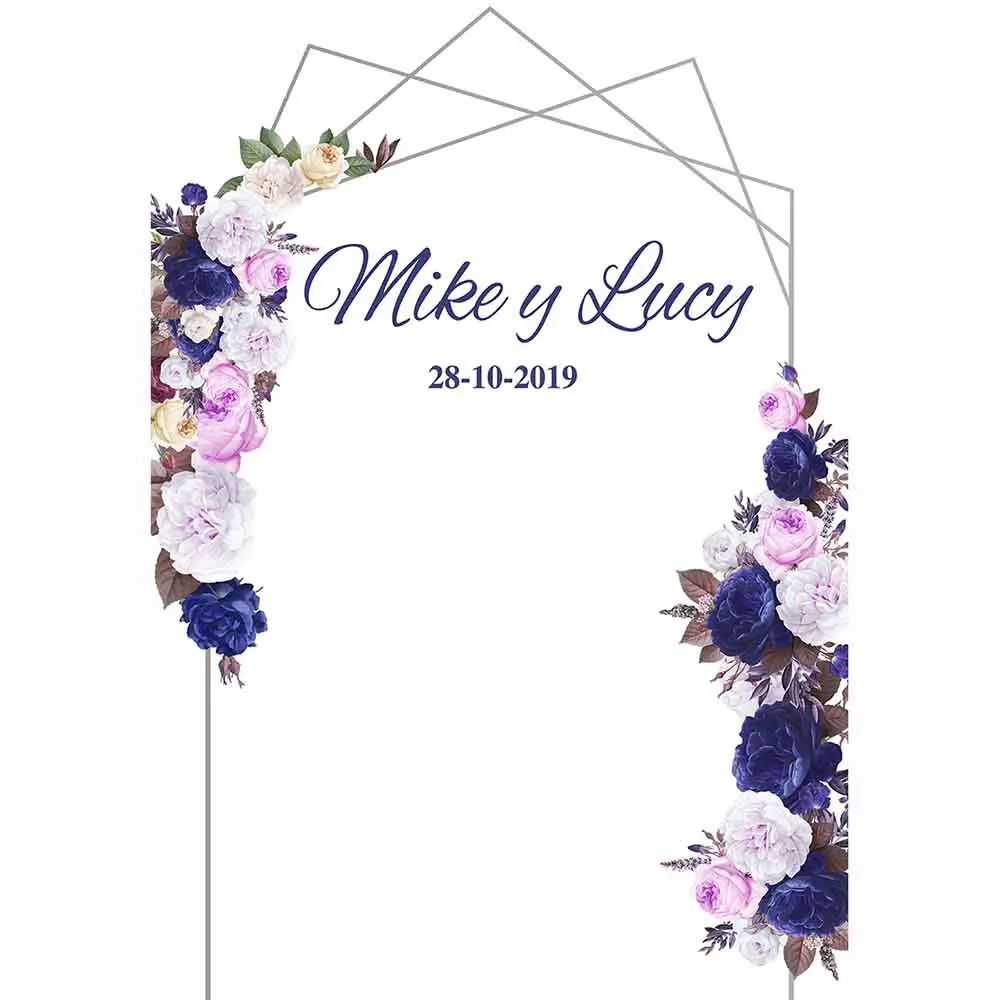 Allenjoy Bruiloft Fotografie Achtergronden Bloemen Gouden Frame Valentine 14 Februari Bloem Photocall Custom Achtergrond Photophone