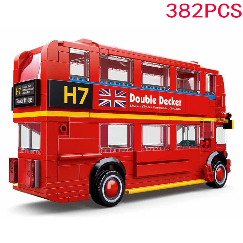 City Street Van Mini Friends Camper Car London Double Decker Bus modello creativo Building Blocks veicoli figure ragazza giocattoli per bambini