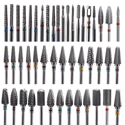 Brocas de prego de carboneto de tungstênio para pedicure, manicure máquina, fresas bit, cutícula elétrica, 51 tipos