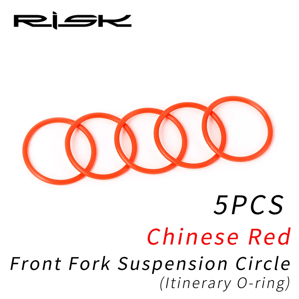 RISK 5pcs Mountain Bike Suspension Front Fork Stroke Ring MTB Bicycle Fork Red Sealed O-ring 32/34/35mm Dustproof Oil-proof