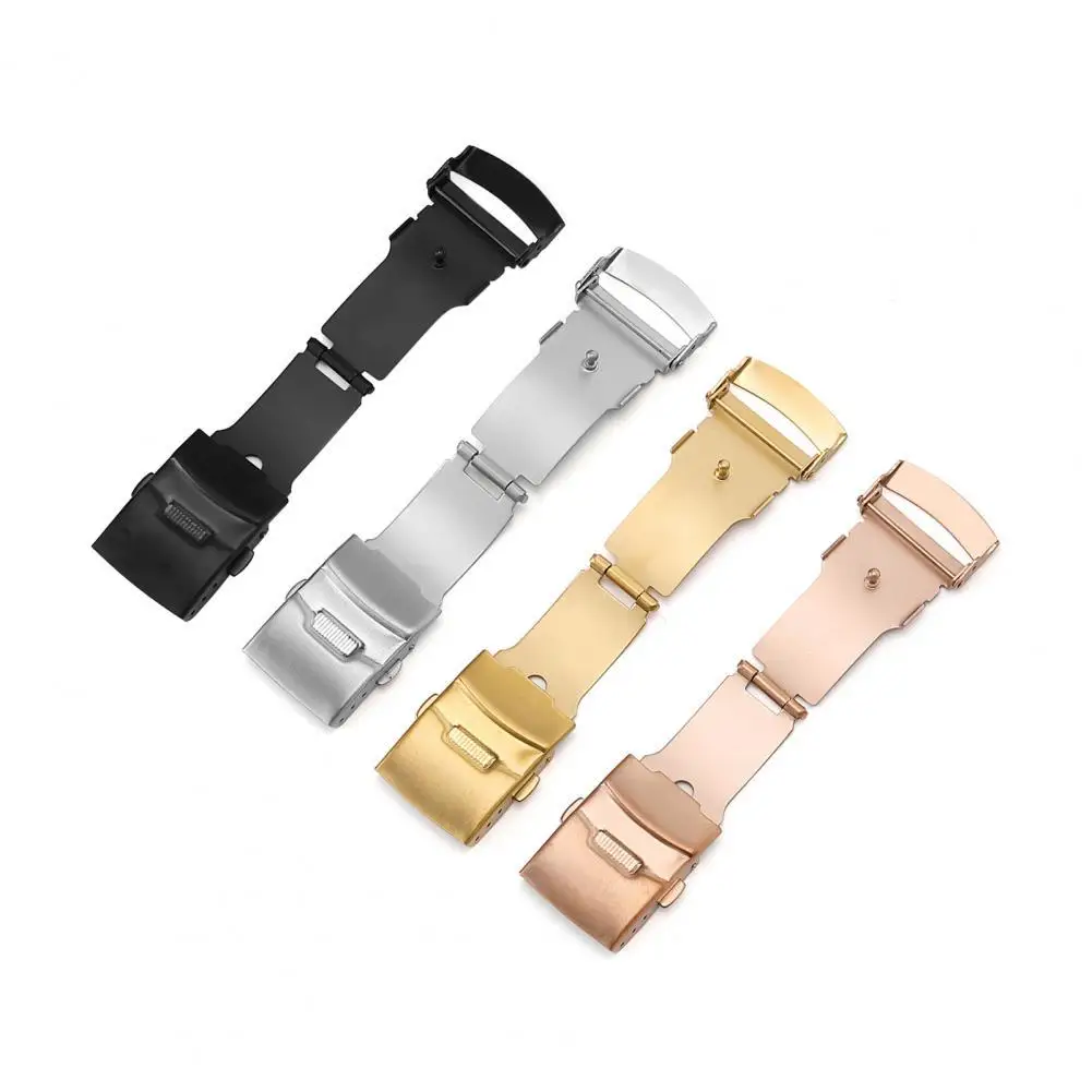 16mm/18mm/20mm/22mm Watch Buckle Universal Double Press Stainless Steel Watch Safety Folding Clasp Watch Accessories