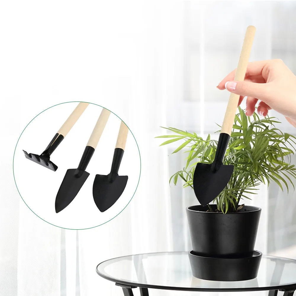 Mini Gardening Tool Spade Shovel Harrow Flowerpot Tools Potted Plants Wooden Plant Soil Shovels Garden Tool Seed Disseminators