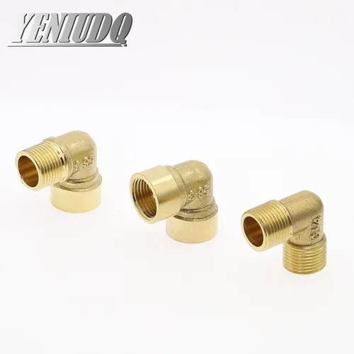 Imagen 2 del producto 1/8 ""1/4"" 3/8 ""1/2"" 3/4 ""1"" rosca hembra x macho 90 grados codo de latón conector de instalación de tuberías acoplador para adaptador de cobre de combustible de agua