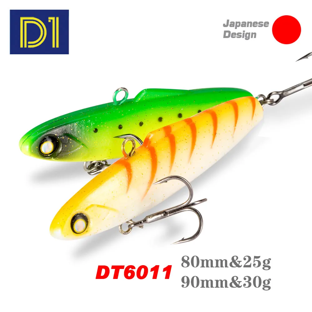 

D1 Fishing Shiriten Baguette 80 90 3pcs Best Price Rattins Vibs Soft Lure Baits 25g 30g Pesca Jig Winter Ice Fishing Whopper