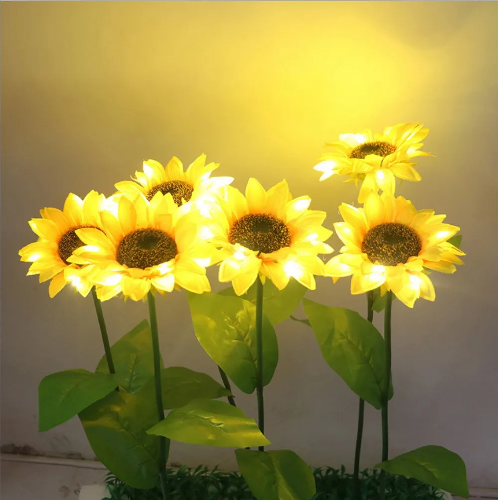 

Solar Powered Sunflower Light Outdoor Solar Flower garden light For Landscape Lawn Path Lighting Decoration