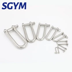 Long Straight D Shackle 304 Stainless Steel Anchor Shackle Chain Wire Rope Connector Rigging Fastener