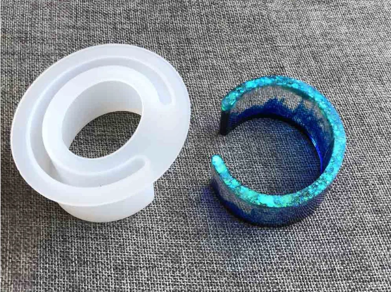 C-type round Bracelet mold DIY hand transparent silica gel European and American large size drop rubber silica gel mold