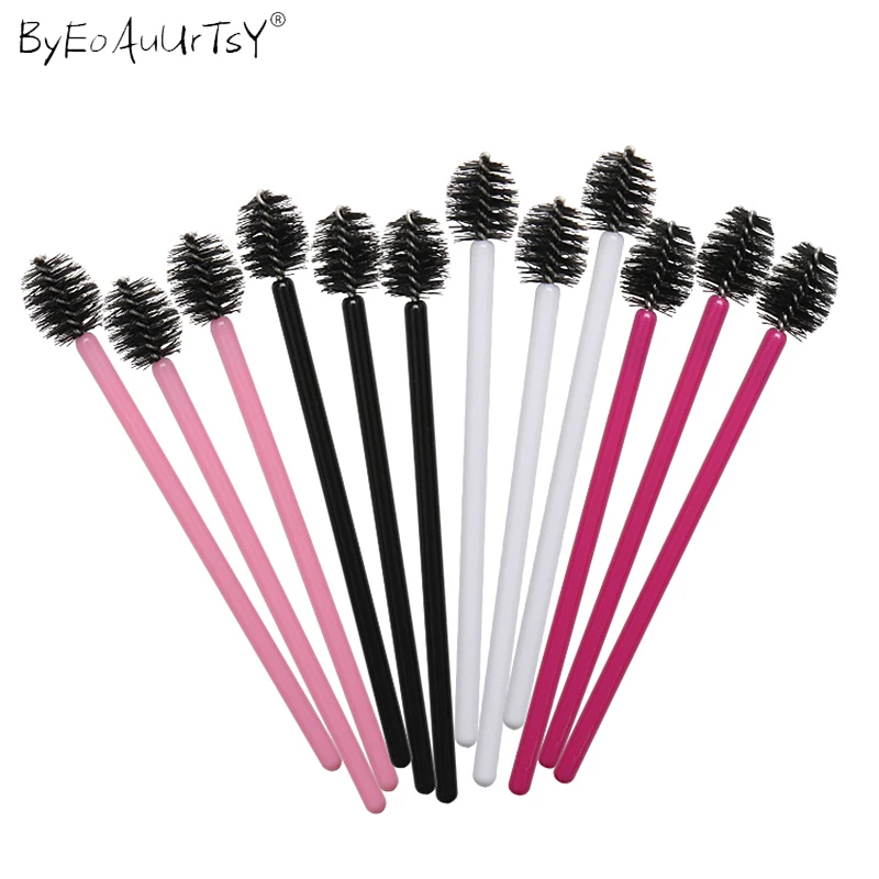 50Pcs Micro Apple Eyelash Brush Mascara Wands Applicator Grafting Eyelash Professional make-up Curling Comb Beauty Brushes Tools