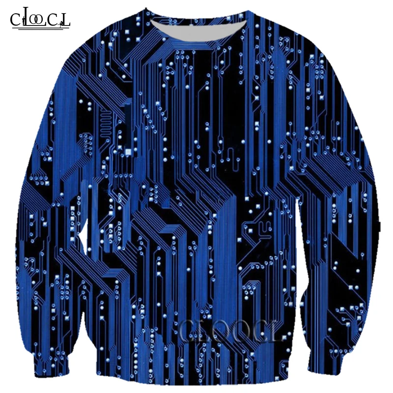 HX Newest Popular Electronic Chip 3D Print Men Women Sweatshirt Harajuku Fashion Casual Sportswear Streetwear Unisex Tops