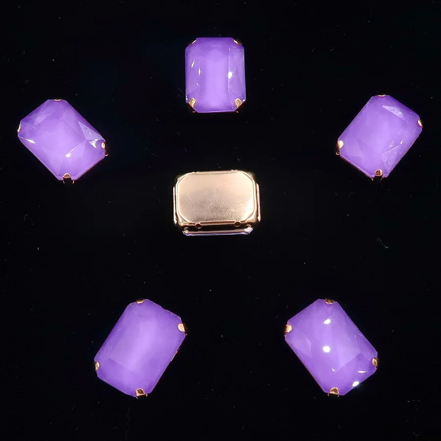 Rechteckige goldene Krallenfassungen, 20 Stück/Packung, 13 x 18 mm, Jelly Candy & AB-Farbe, Glaskristall zum Aufnähen, Strass für Hochzeitskleid, DIY – Detail 15