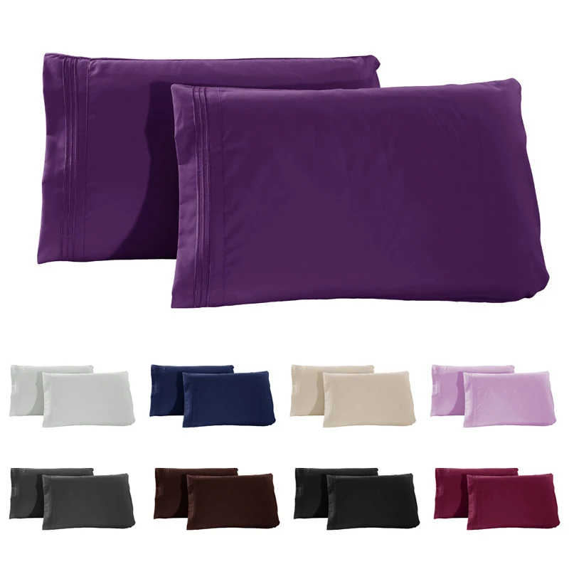 

2pcs/set 50*70cm/50*101cm Rectangle Polyester Fabric Pillow Cases For Home/Hotel Pillowcases Solid Color Pillow Covers