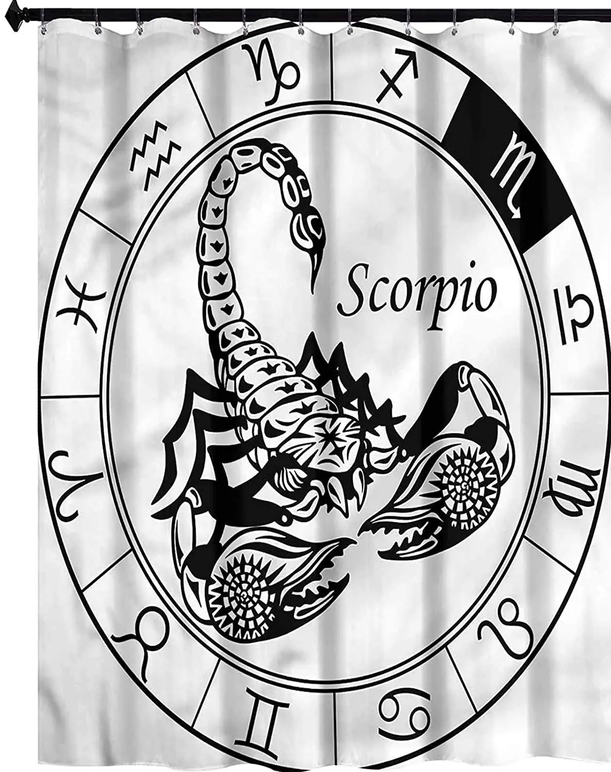 Fabric Zodiac Astrology Signs Scorpio Waterproof Bathroom Curtain