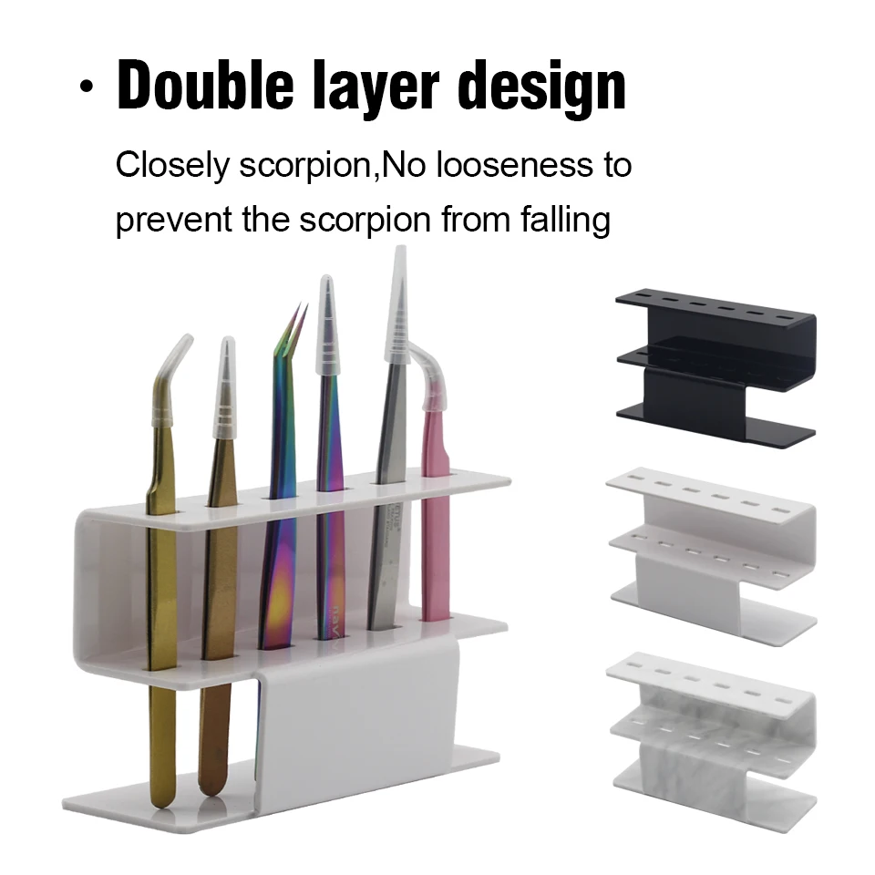 ThinkShow Supporto per riporre pinzette per ciglia in acrilico Durevole e comodo supporto per pinzette Supporto per mensola Strumenti per il trucco di bellezza