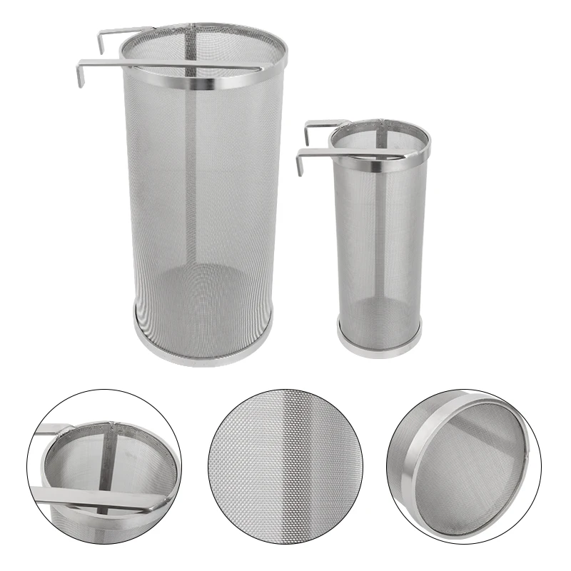 Stainless Steel Hop Spider Beer Strainer Homebrew Hop Filter Cartridge With Hook For Beer & Tea Kettle Brew Filter 300 Micron