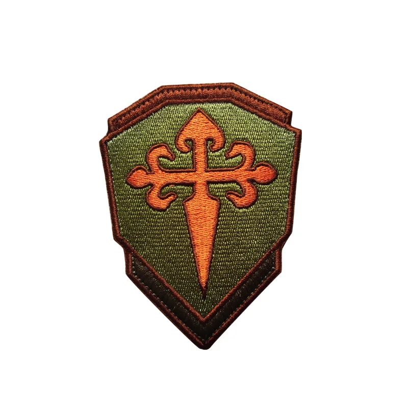 SANTIAGO Cavaliers of Santiago James Cross Patch Camino De Santiago Hook Tactical Patches Embroidered Soft for Coat Custom 4.6