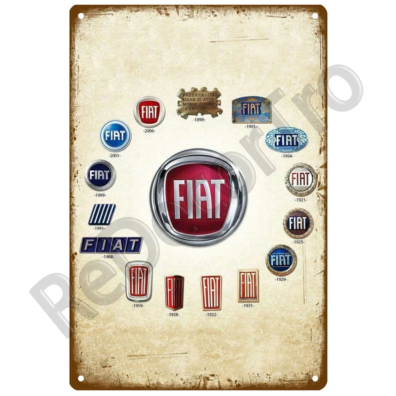 Abarth FIAT Retro Decorativo Casa Targa in metallo Poster sul muro Targa in metallo Decorazione poster vintage Decorazione della stanza di arte