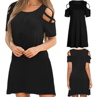 Best Selling Women's Clothes Knitted Dress Sexy off-the-Shoulder Dress Hot Sale Spring Summer New Short Sleeves Dress