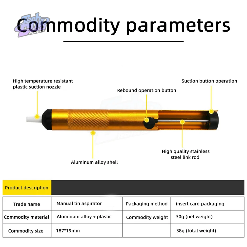 Metal Desoldering Pump Suction Tin Gun Soldering Sucker Pen Removal Vacuum Soldering Iron Desolder Hand Welding Tool Accessories