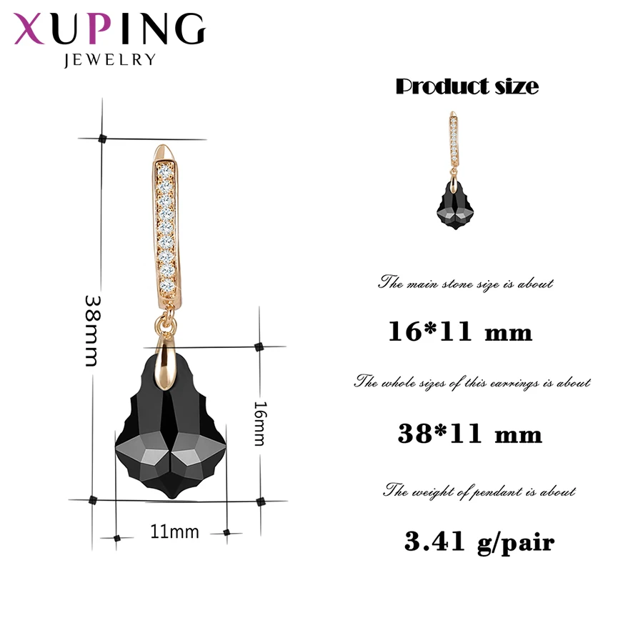 Xuping Schmuck Modeartikel Frauen Kristall Tropfen Ohrring mit Goldfarbe a00605962