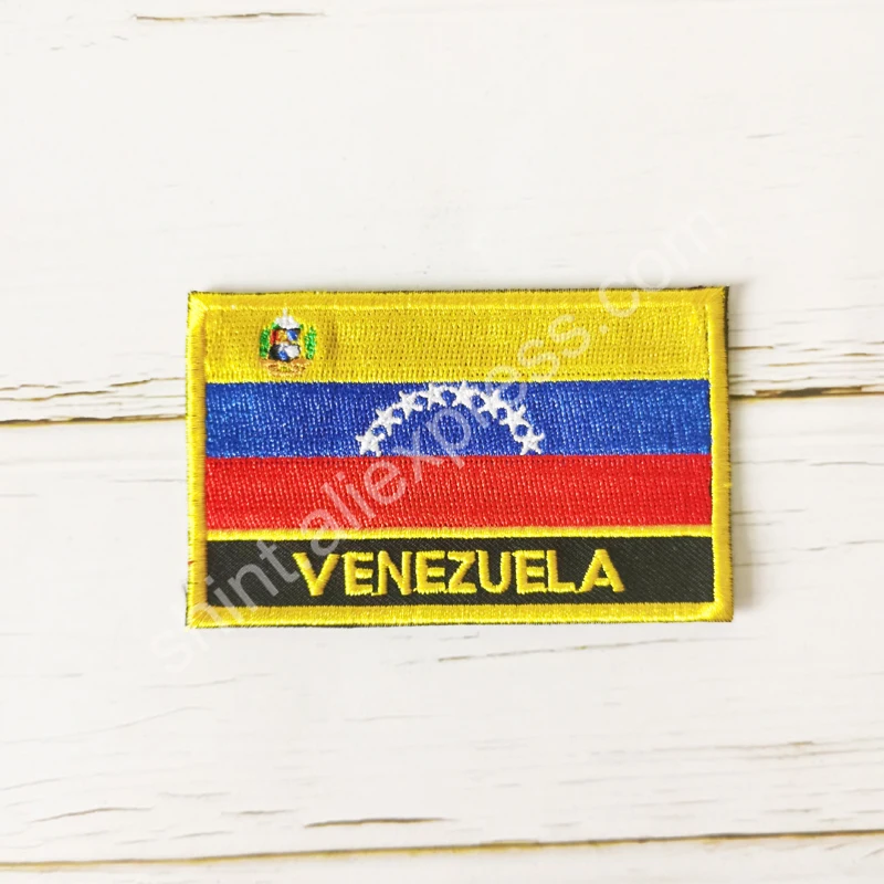 Distintivo distintivo con toppe ricamate con bandiera nazionale del Venezuela e spilla a forma quadrata un Set sulla decorazione dello zaino con