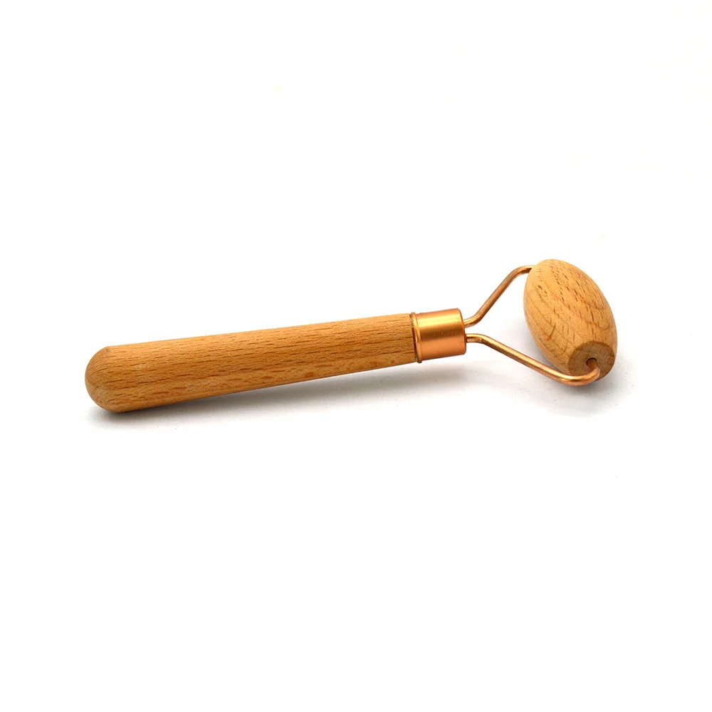 Natural Single Head Wood Roller Body  Anti-Cellulite Machine Gouache Face Massager