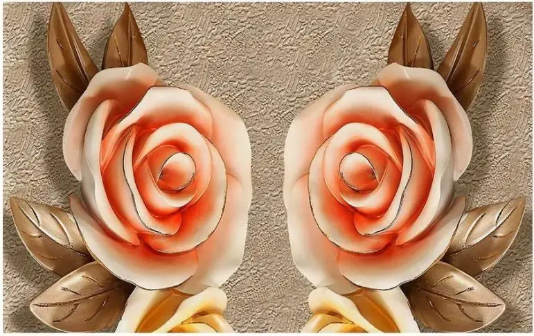 

beautiful scenery wallpapers Rose flower relief wallpapers background wall 3D background relief decoration mural