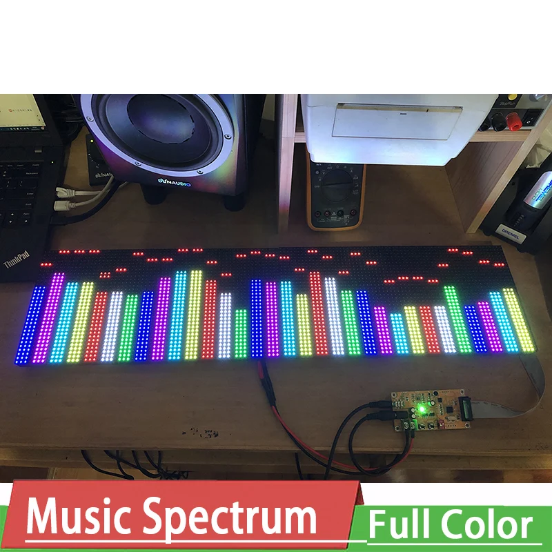 profession Full Color Music Spectrum Display Screen Audio KTV Stage LED Rhythm Light Level Indicator VU Meter Power amplifier