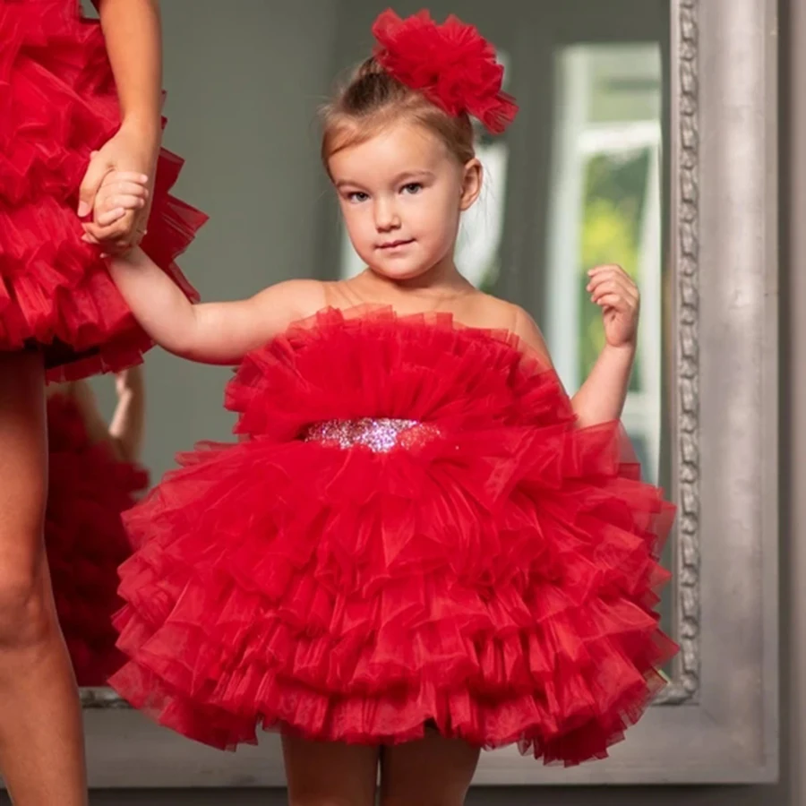 2022 preto vestidos da menina de flor com lantejoulas de ouro mangas compridas colher sem encosto puff menina festa aniversário vestidos crianças vestido pageant