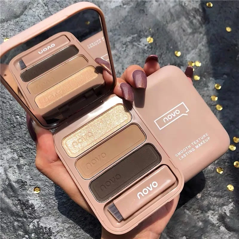 Three-dimensional Tricolor Eyebrow Powder Smooth Texture Lasting Makeup Waterproof Facial Contour  Brighten Skin Beauty Cosmetic