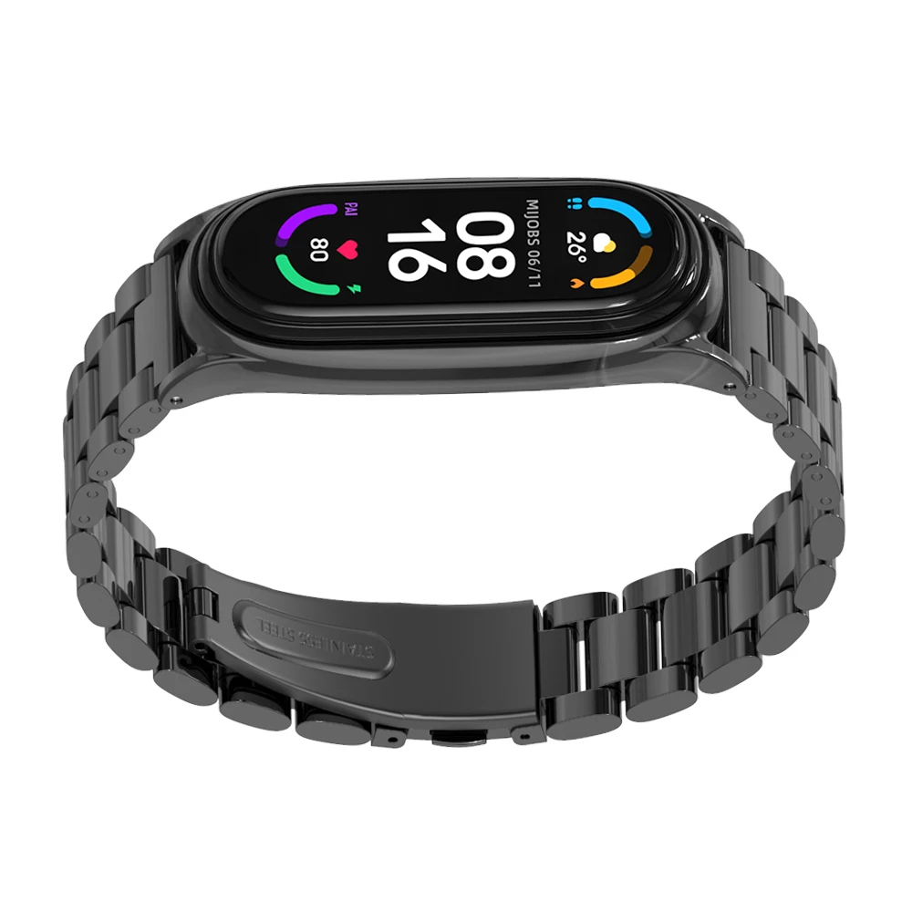 Металлический браслет для Mi Band 6, браслет для Mi Band 5 4 3, с NFC
