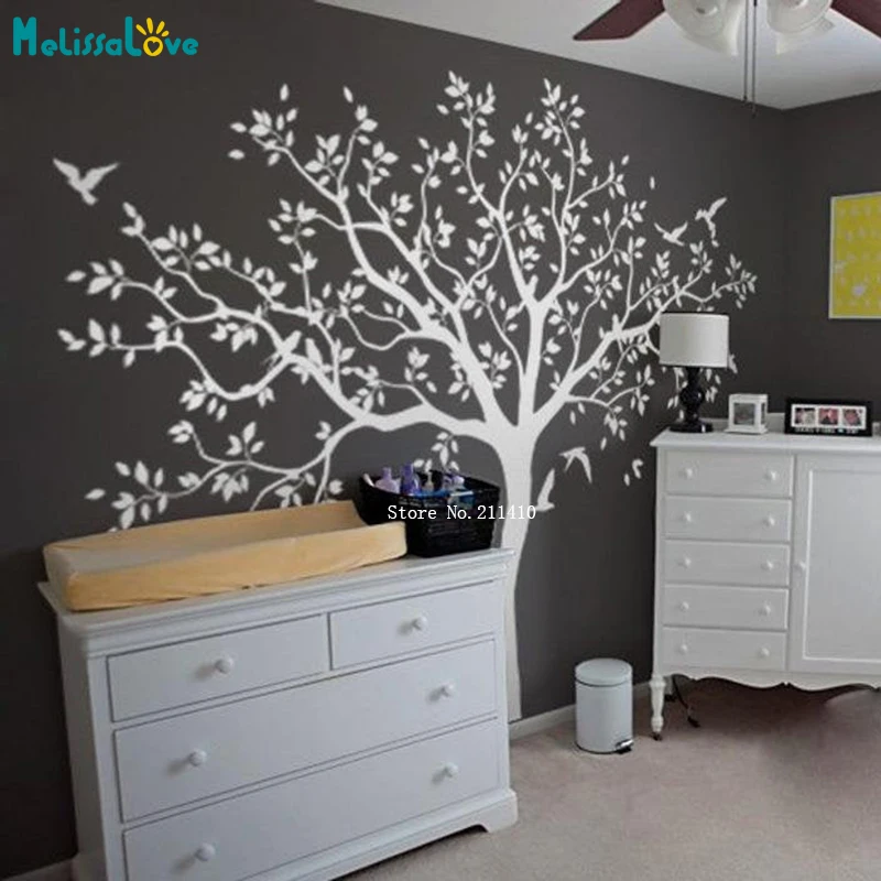 Large Tree Wall Decals Home Decoration Living Room Family Nursery Murals Vinyl Removable Warm YT5643