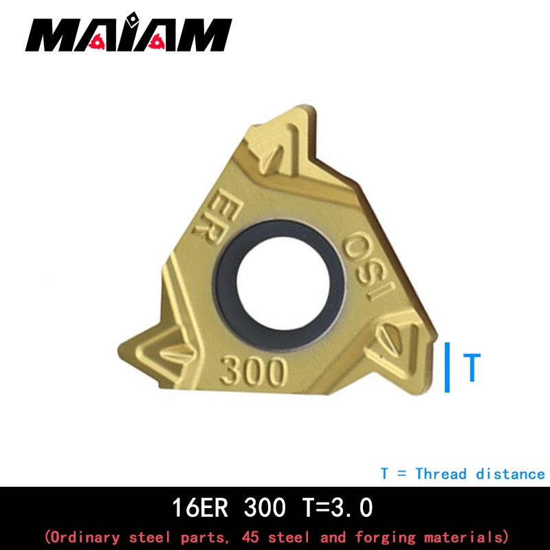Thread inserts 16ER iso 150 200 250 300 turning tool internal and external screw thread insert for Ordinary steel parts,45 steel
