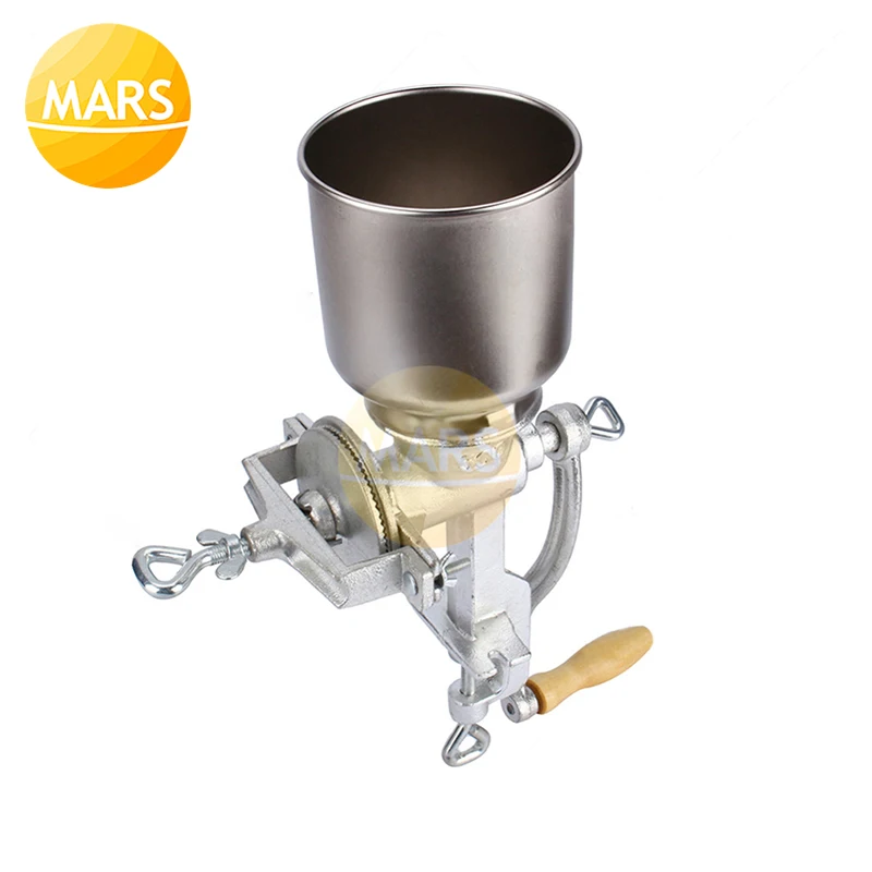 Household Manual Grains Grinding Machine Medicinal Material Walnut Peanut Crusher Adjustable Corn Flour Malt Mill Grinder